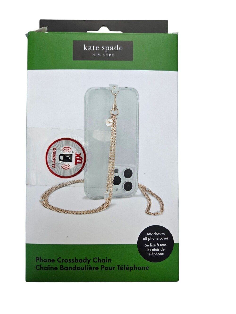 Kate Spade New York Phone Crossbody Chain In Gold-tone w/ Glass Rhinestones